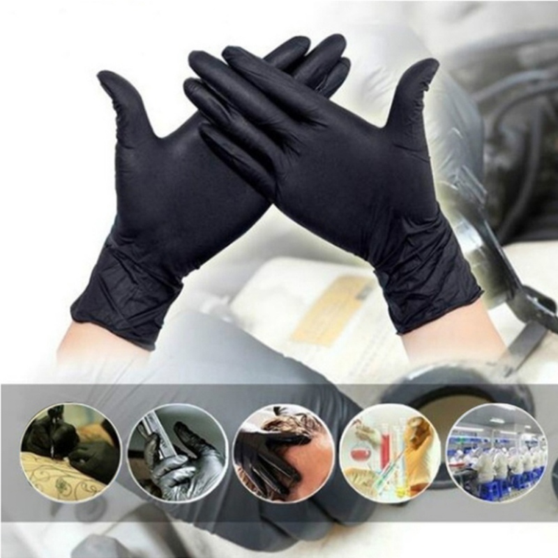 100Pcs Comfortable Nitrile Mechanic Disposable Rubber Gloves Resistant